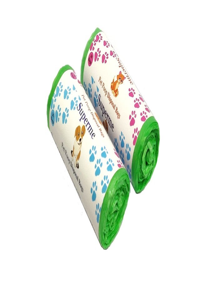 Superme Dog Poop Bags | 60 Bags | Leak Proof Poop Bags for Dogs | Dog Potty Picker Bag | Size 17IN X 19IN | Extra Large Size For Mess Free Disposal | Strong Green Coloured Bags - Image 1